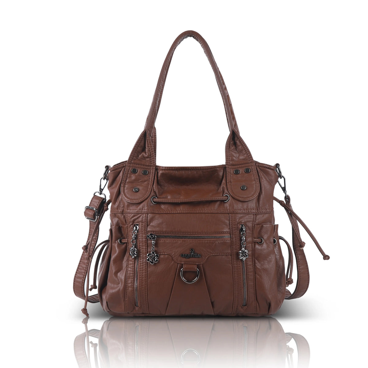 Vintage Multi-Pocket Organiser Shoulder Bag