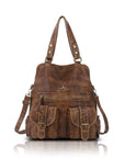 Utility Multi-Pocket PU Hobo Shoulder Bag