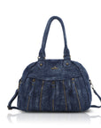 Vintage Vertical-Zip Multi-Pocket Shoulder Bag