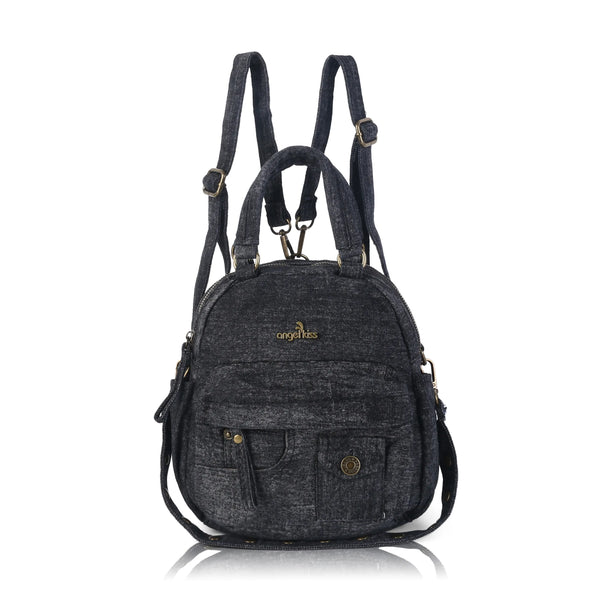 Convertible Denim Mini Backpack Purse