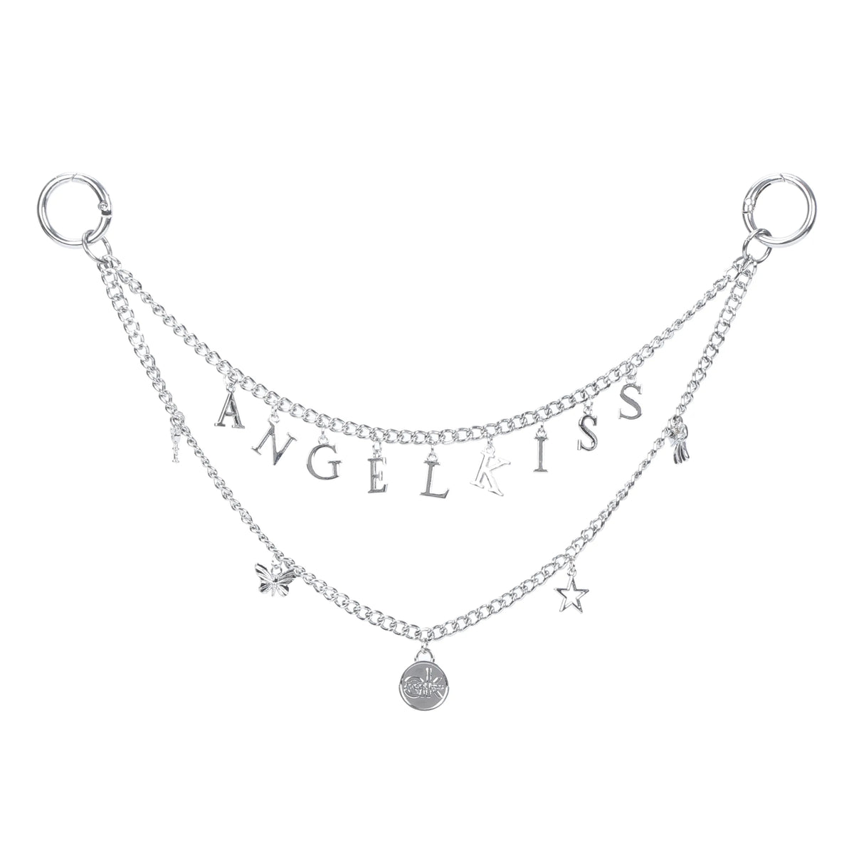 Vintage Grunge Bag Chain with Angelkiss Letter Charms