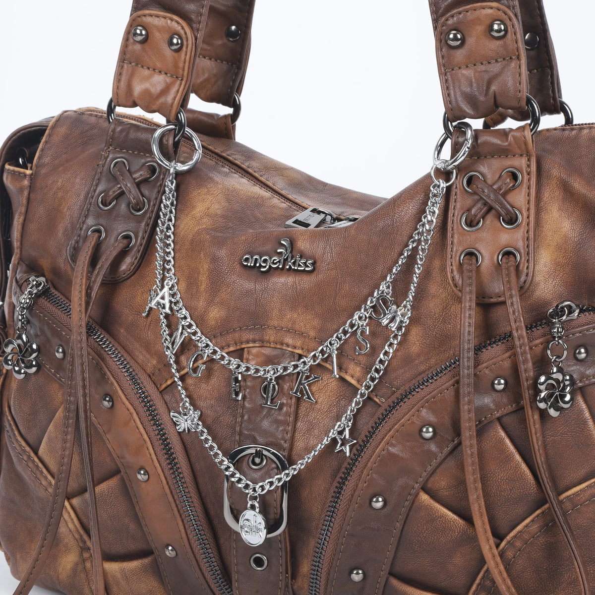 Vintage Grunge Bag Chain with Angelkiss Letter Charms