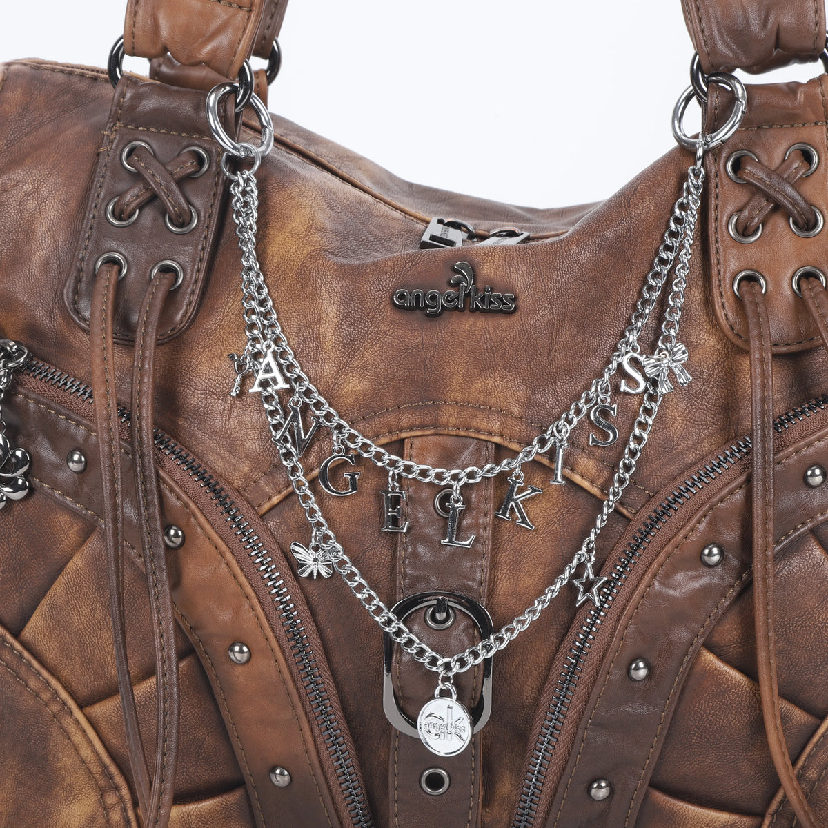 Vintage Grunge Bag Chain with Angelkiss Letter Charms
