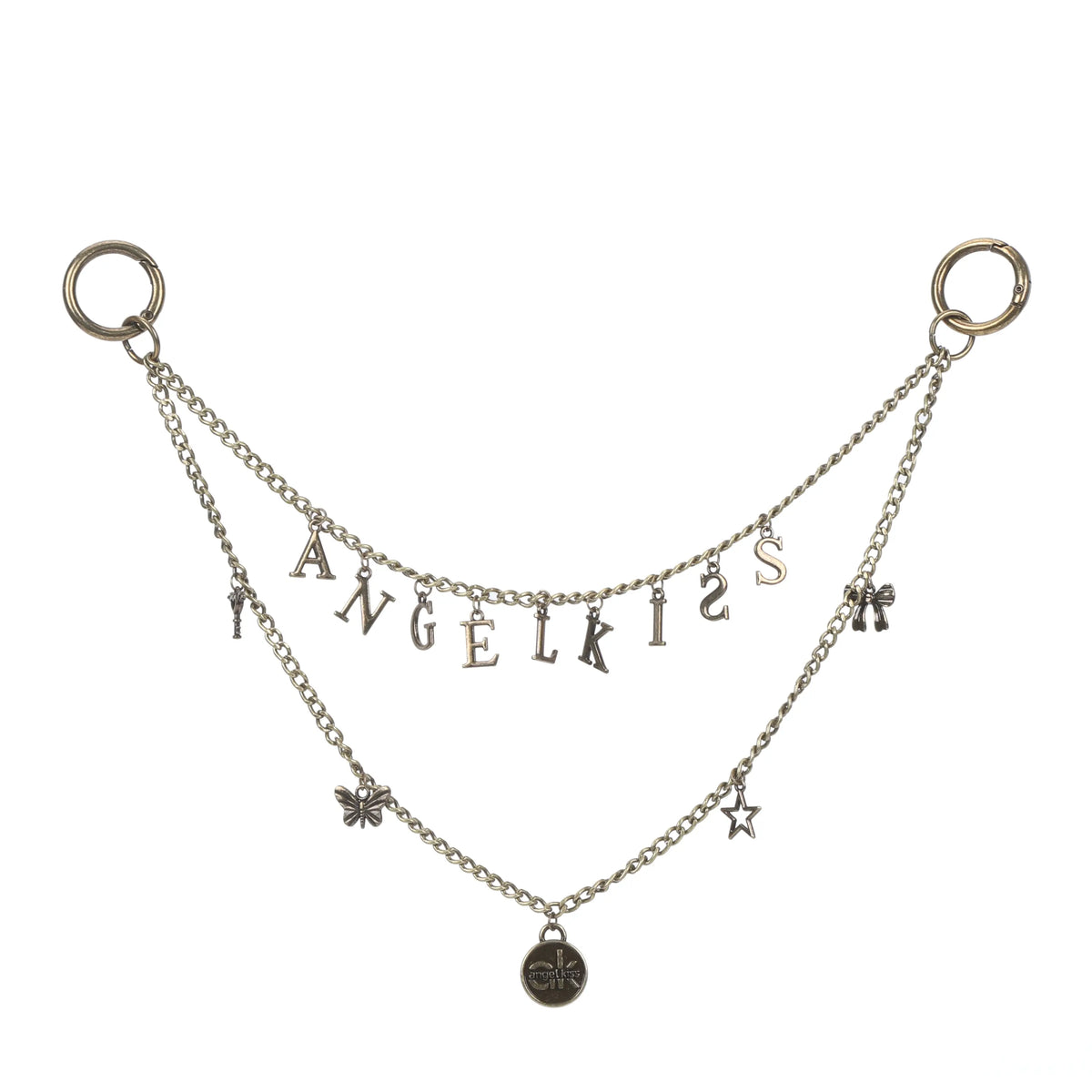 Vintage Grunge Bag Chain with Angelkiss Letter Charms