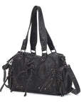 Moto Lace-Up Convertible Shoulder Tote Bag