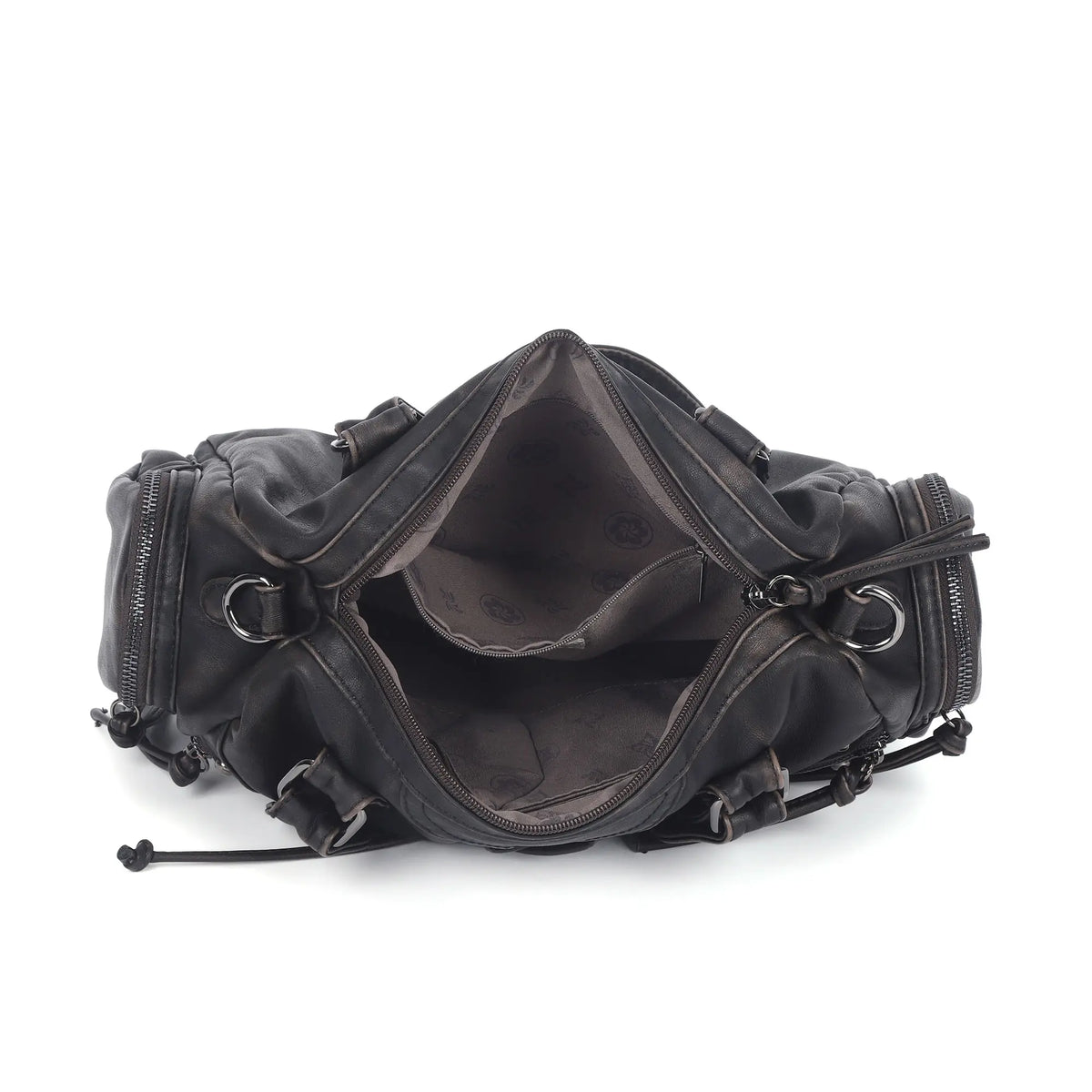 Moto Lace-Up Convertible Shoulder Tote Bag