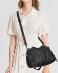 Moto Lace-Up Convertible Shoulder Tote Bag