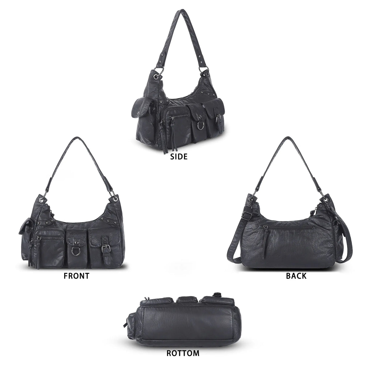 Multi-Pocket Underarm Shoulder Tote Bag