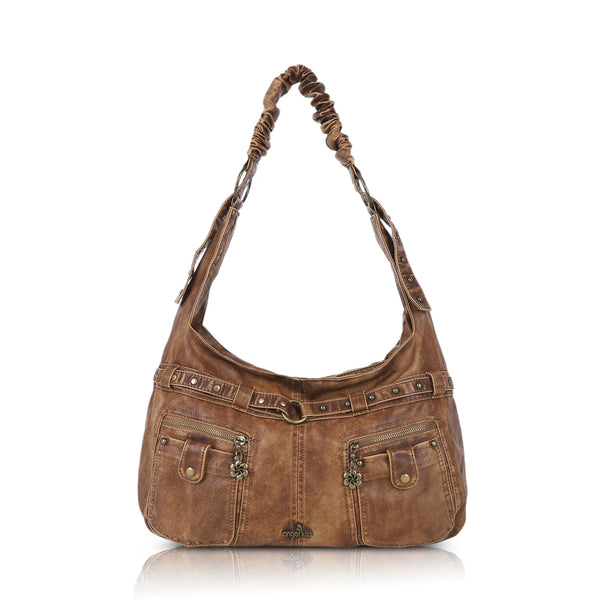 Large Studded Utility Hobo Shoulder Bag