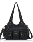 Retro Utility Multi-Pocket PU Leather Crossbody Bag