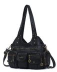 Retro Utility Multi-Pocket PU Leather Crossbody Bag