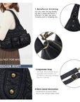 Retro Utility Multi-Pocket PU Leather Crossbody Bag