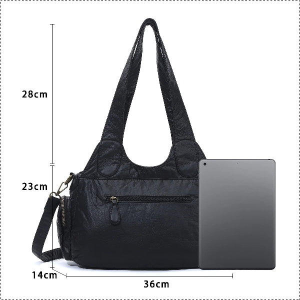 Retro Utility Multi-Pocket PU Leather Crossbody Bag