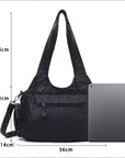 Retro Utility Multi-Pocket PU Leather Crossbody Bag
