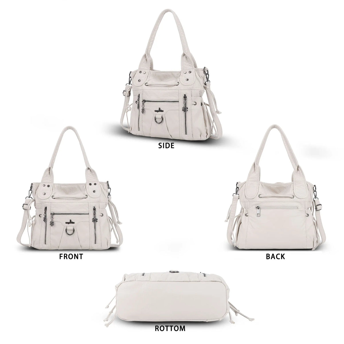 Vintage Multi-Pocket Organiser Shoulder Bag