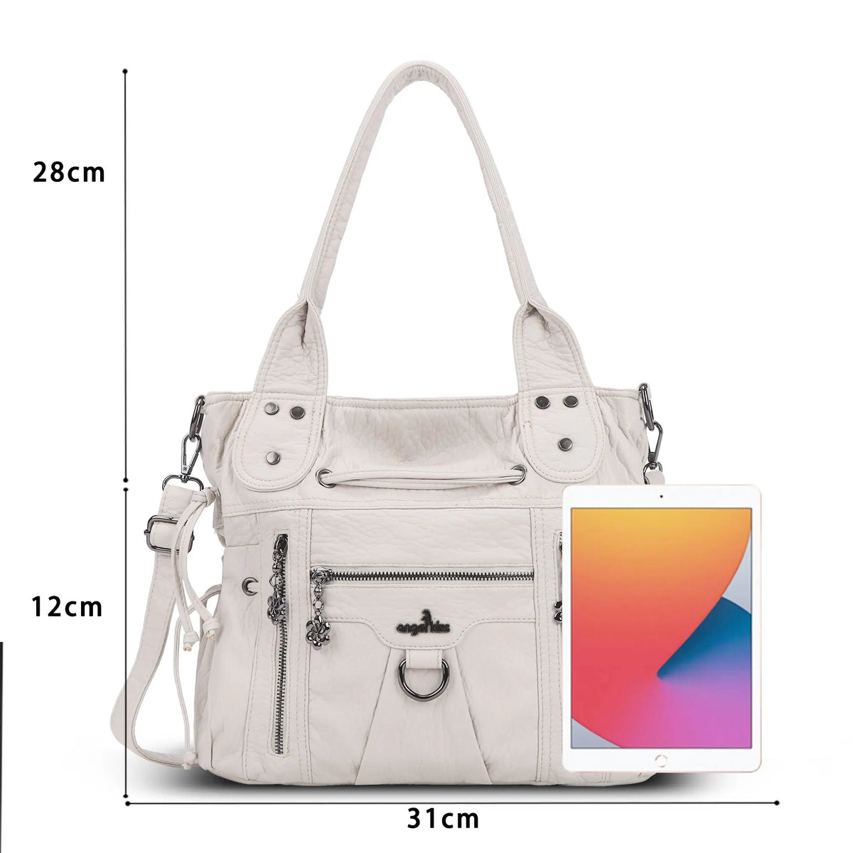 Vintage Multi-Pocket Organiser Shoulder Bag