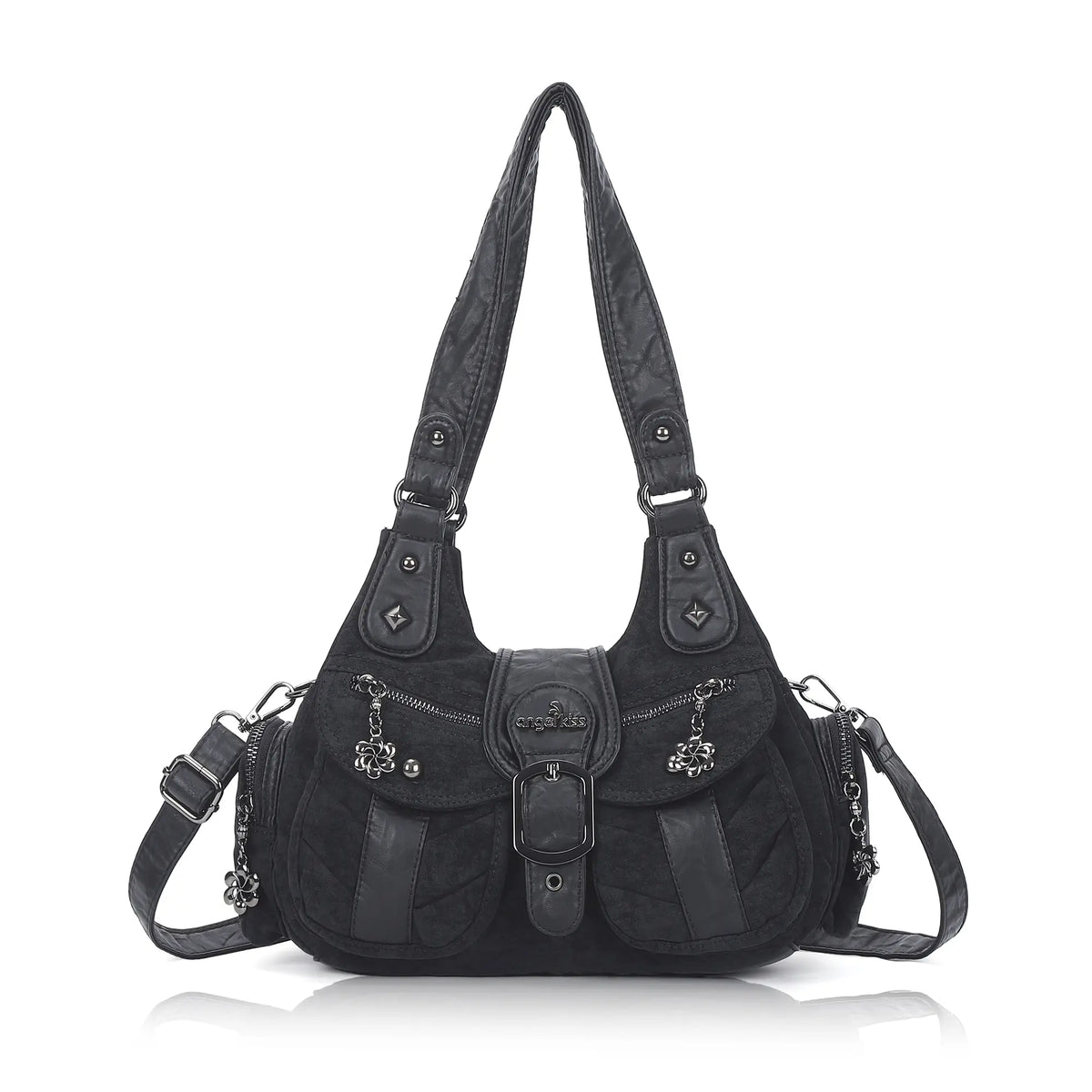 Relaxed Multi-Pocket Hobo Shoulder Bag