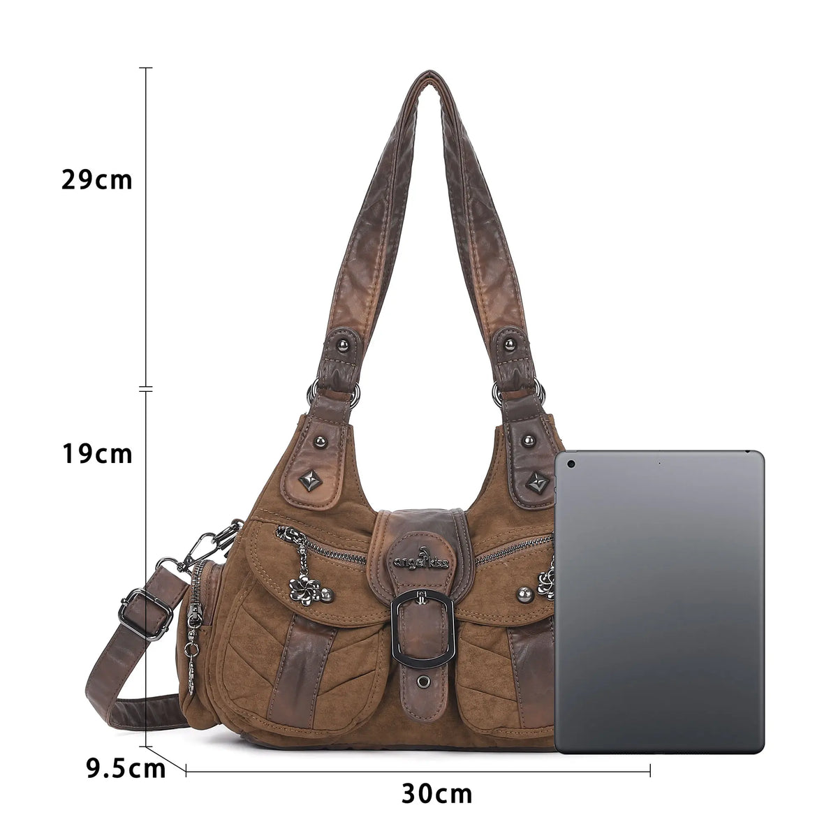 Relaxed Multi-Pocket Hobo Shoulder Bag