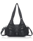 Relaxed Multi-Pocket Hobo Shoulder Bag