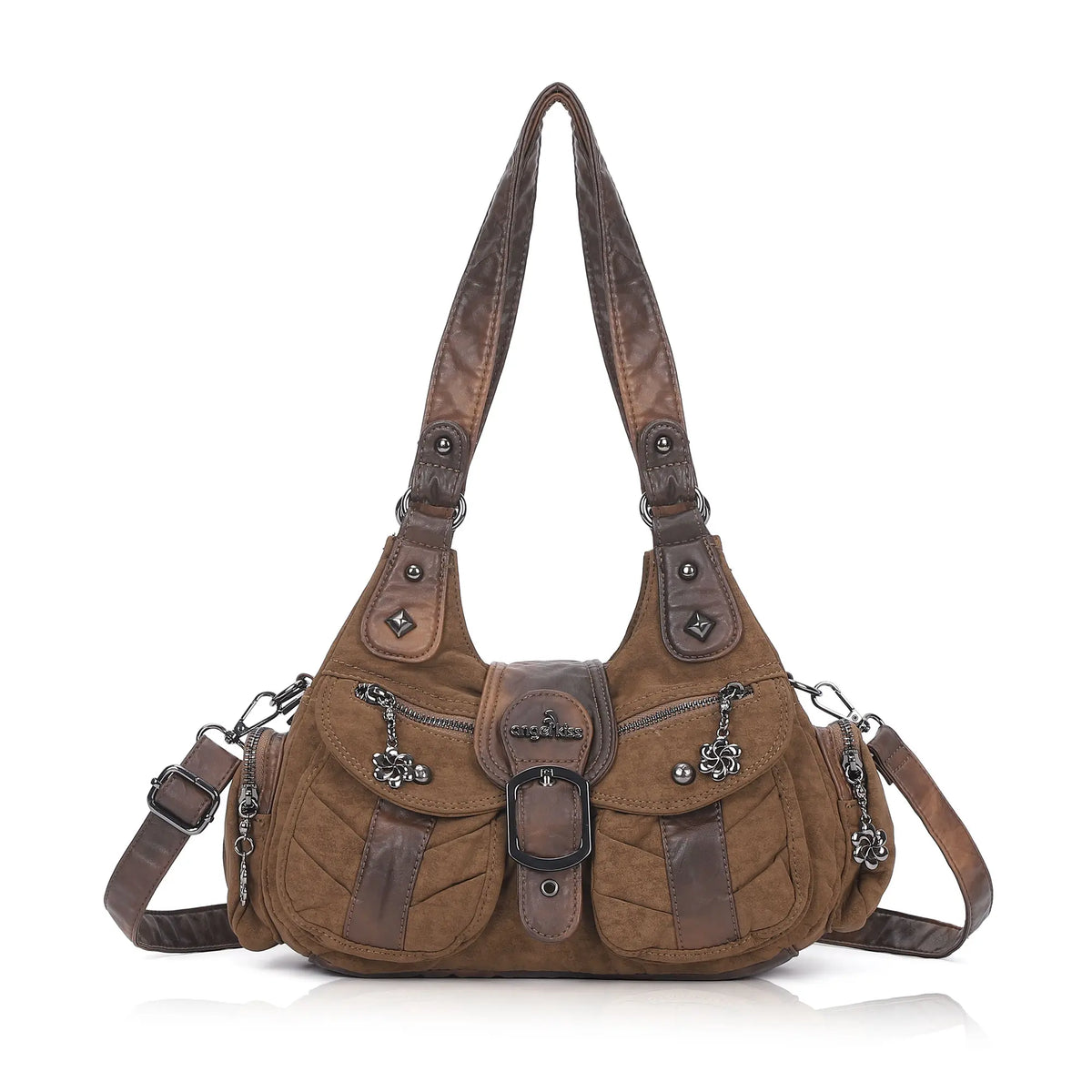 Relaxed Multi-Pocket Hobo Shoulder Bag