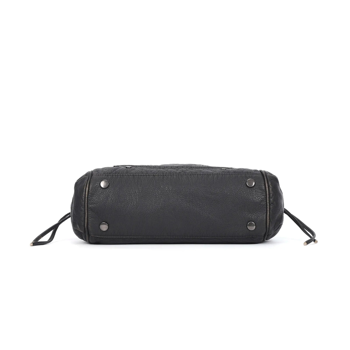 Curved-Panel Multi-Pocket Satchel Shoulder Bag