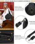 Soft-Structured Biker Shoulder Bag with Curved Panels