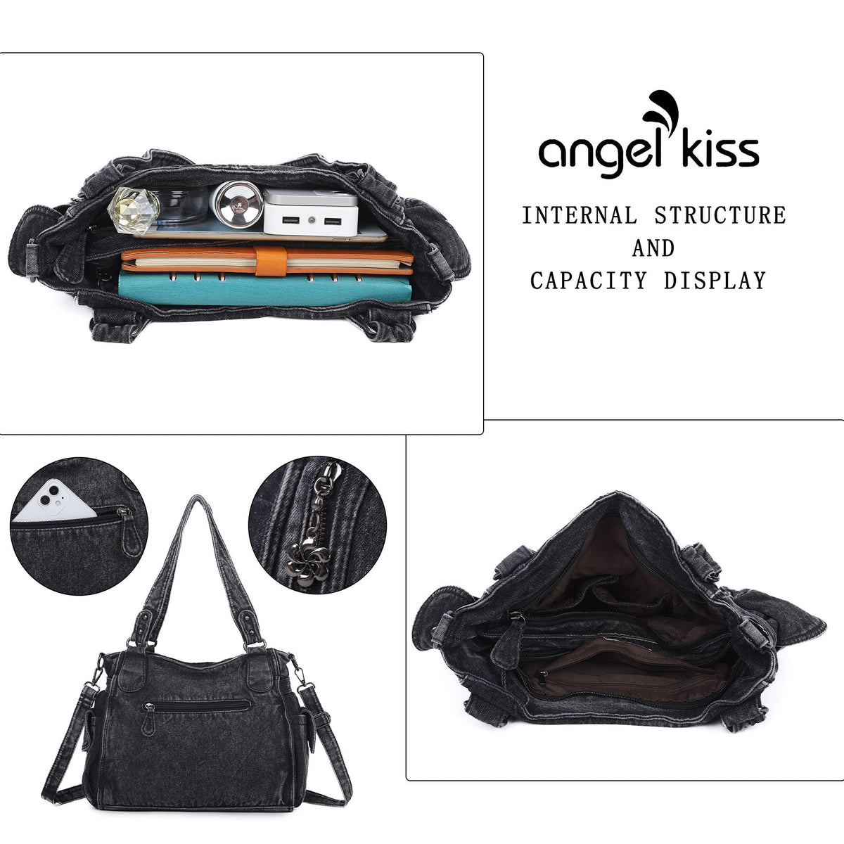 Angel Kiss Ladies vintage denim handbag-Angelkiss Bag