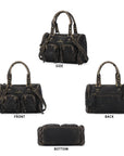 Washed Multi-Pocket Mini Bowling Bag