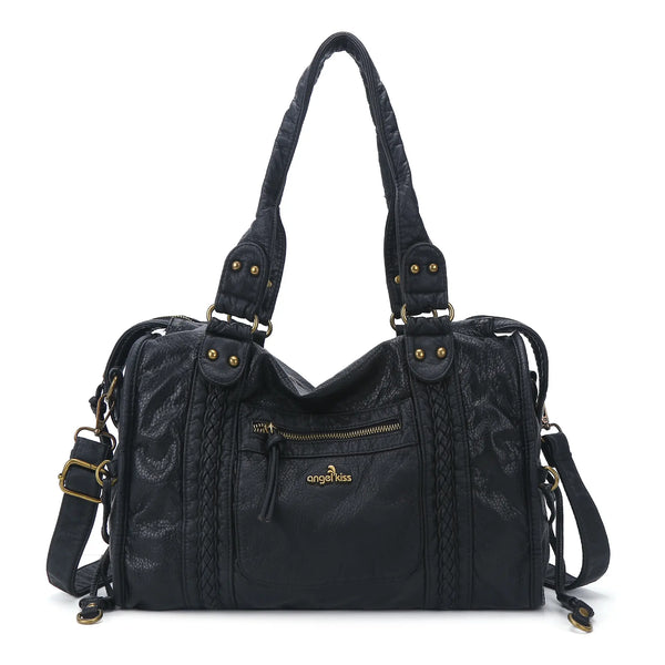 Vintage Large-Capacity Multi-Pocket Shoulder Tote Bag