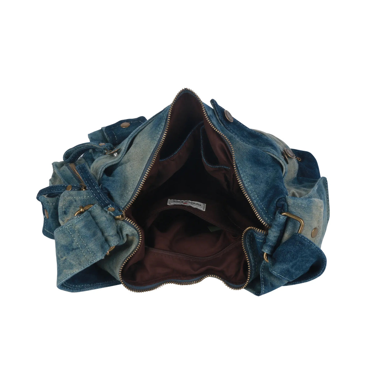Studded Buckle Hobo Shoulder Bag