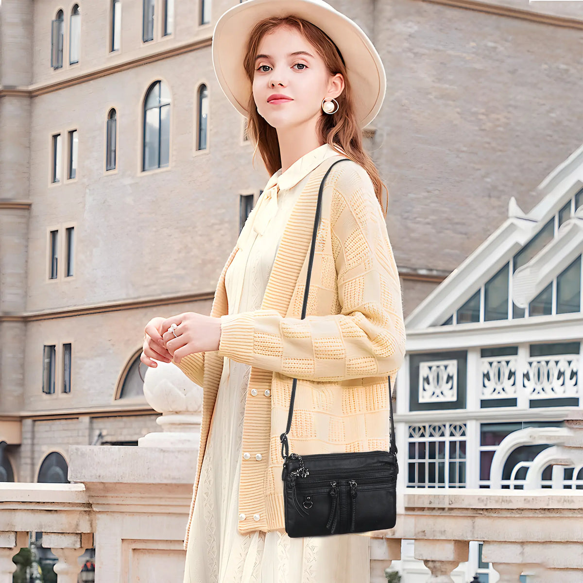 Lightweight Multi-Pocket Mini Shoulder Bag