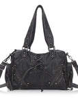 Moto Lace-Up Convertible Shoulder Tote Bag