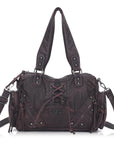 Moto Lace-Up Convertible Shoulder Tote Bag