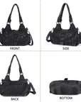 Women's Vintage Denim Multi-compartment High Capacity Hobo Bag | Angel Kiss Bag-Angelkiss Bag