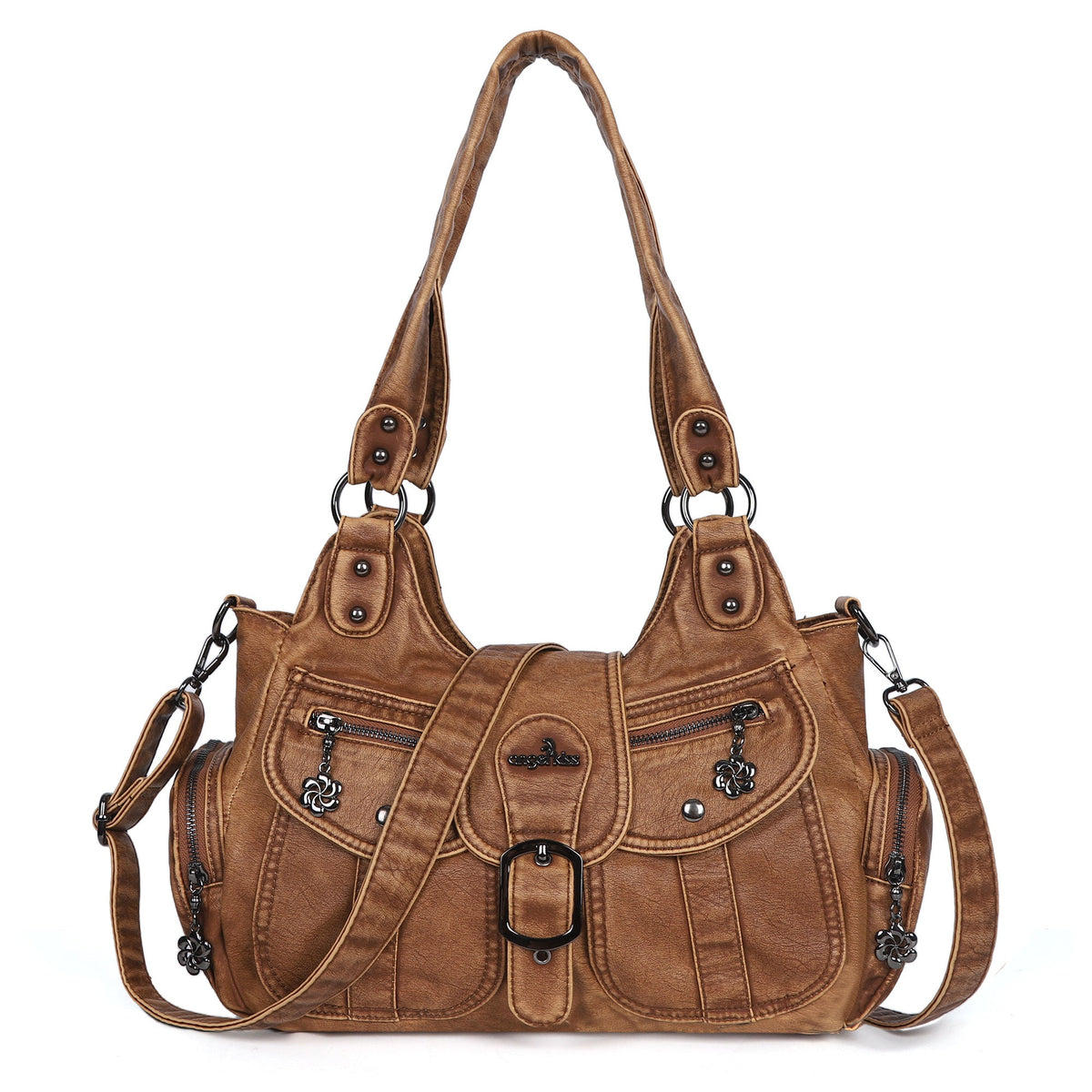 Women's retro fashion multi-compartment large capacity hobo bag | angel kiss bag-Angelkiss Bag