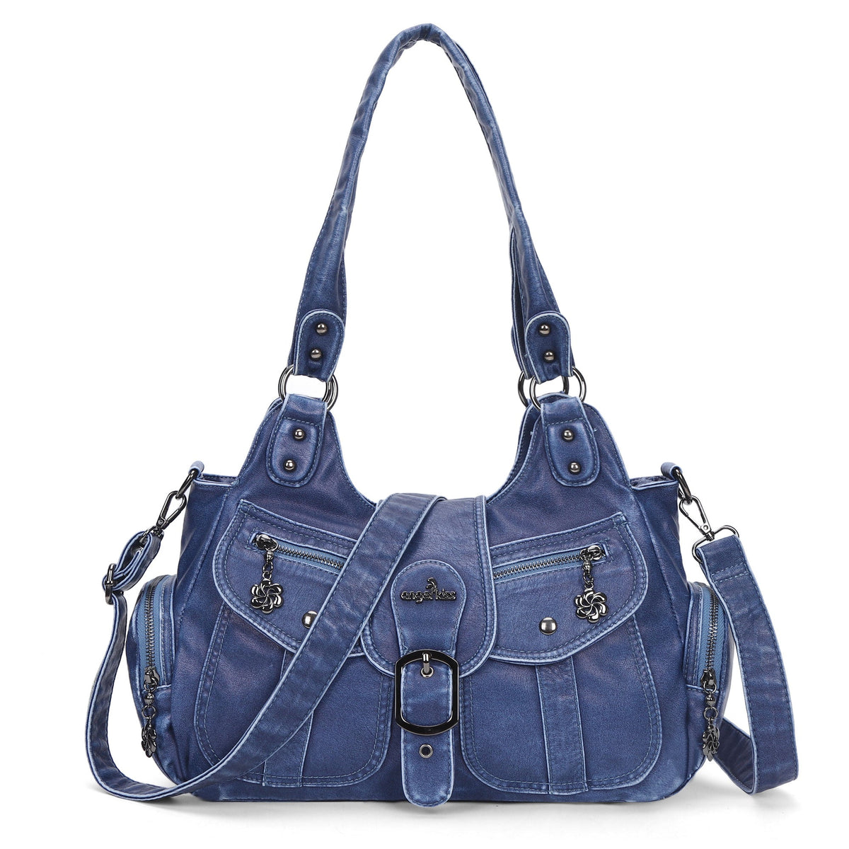 Women's retro fashion multi-compartment large capacity hobo bag | angel kiss bag-Angelkiss Bag