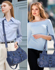 Women's retro fashion multi-compartment large capacity hobo bag | angel kiss bag-Angelkiss Bag