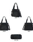Washed Denim Studded Shoulder Bag