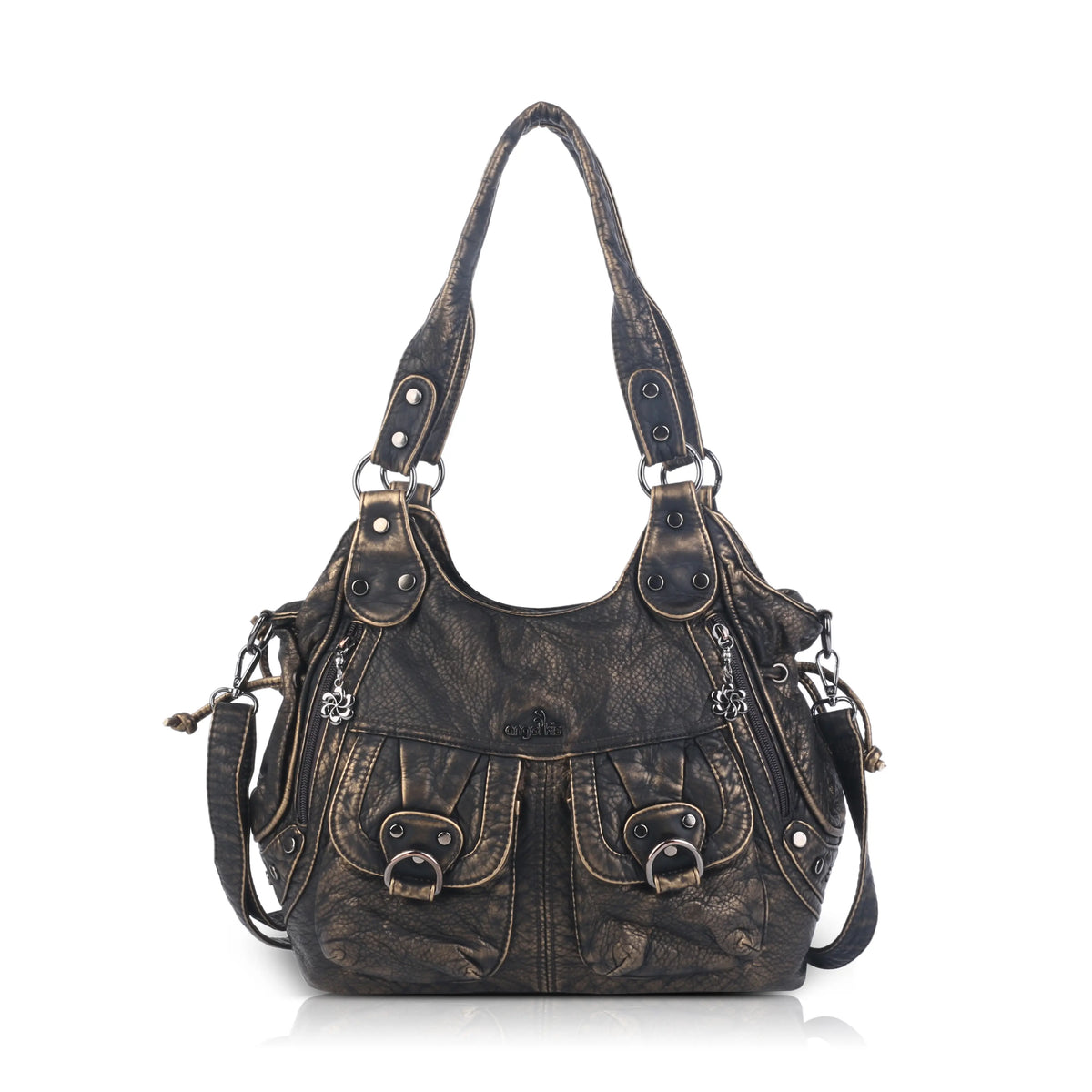 Vintage Wide-Strap Hobo Shoulder Bag