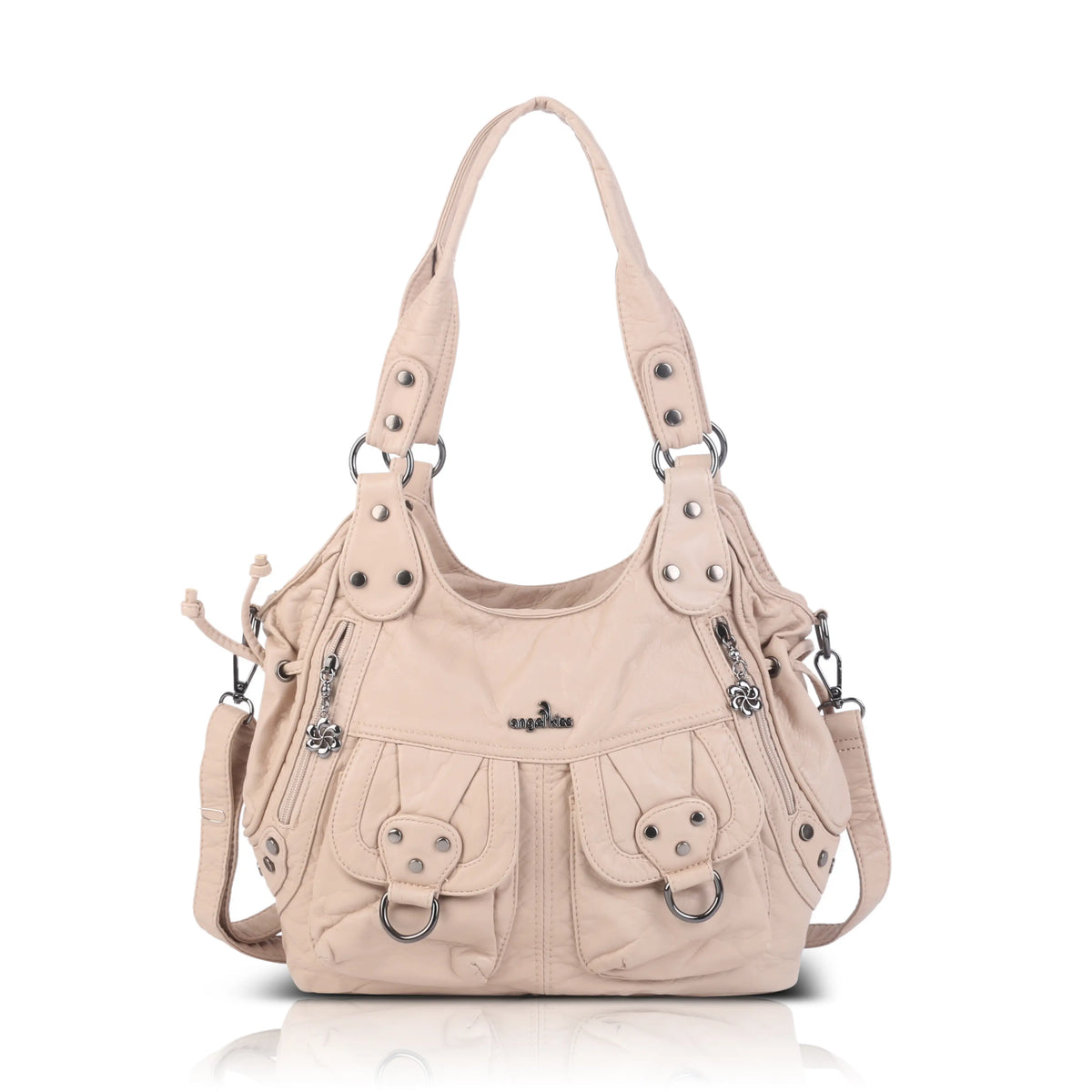 Vintage Wide-Strap Hobo Shoulder Bag