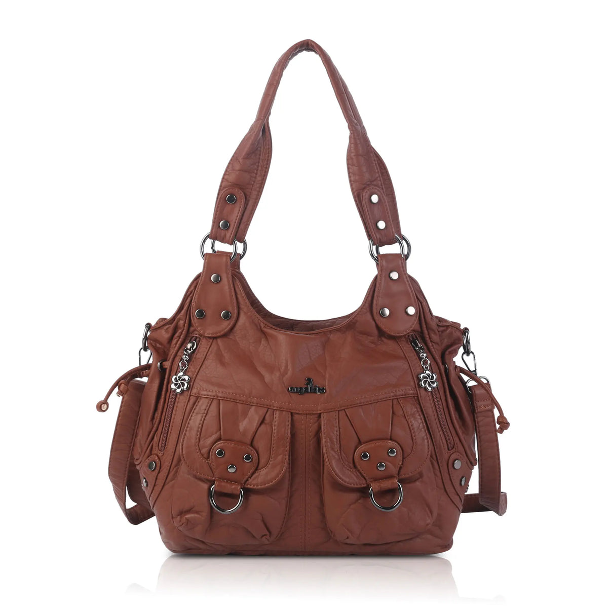 Vintage Wide-Strap Hobo Shoulder Bag