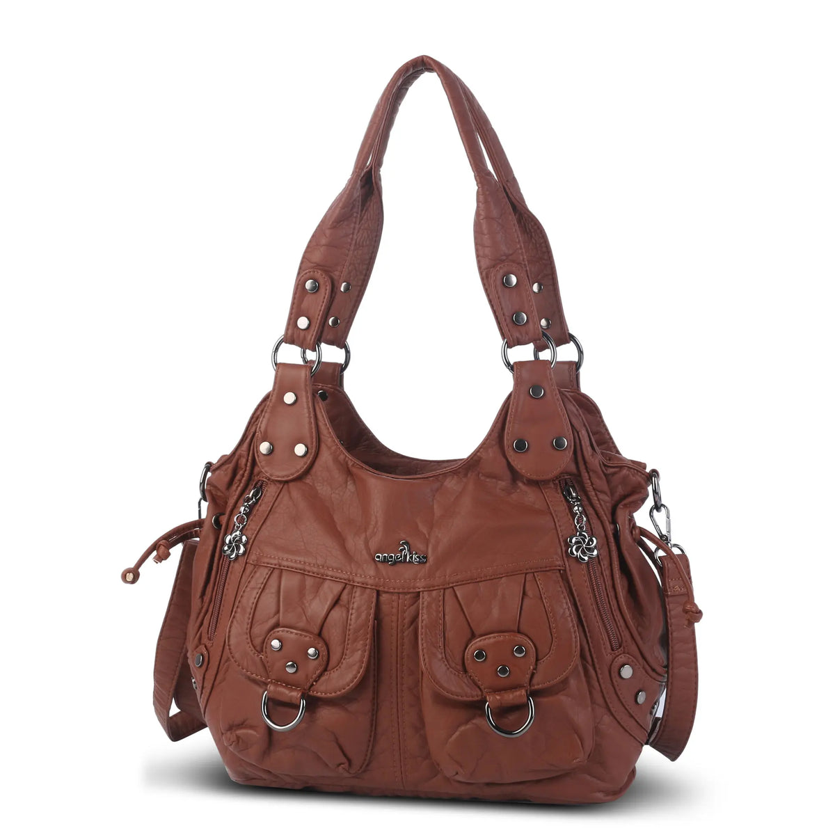 Vintage Wide-Strap Hobo Shoulder Bag