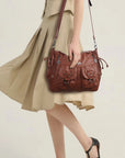 Vintage Wide-Strap Hobo Shoulder Bag