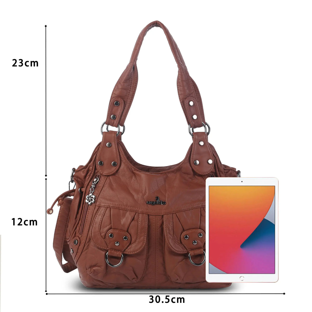 Vintage Wide-Strap Hobo Shoulder Bag