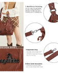 Vintage Wide-Strap Hobo Shoulder Bag