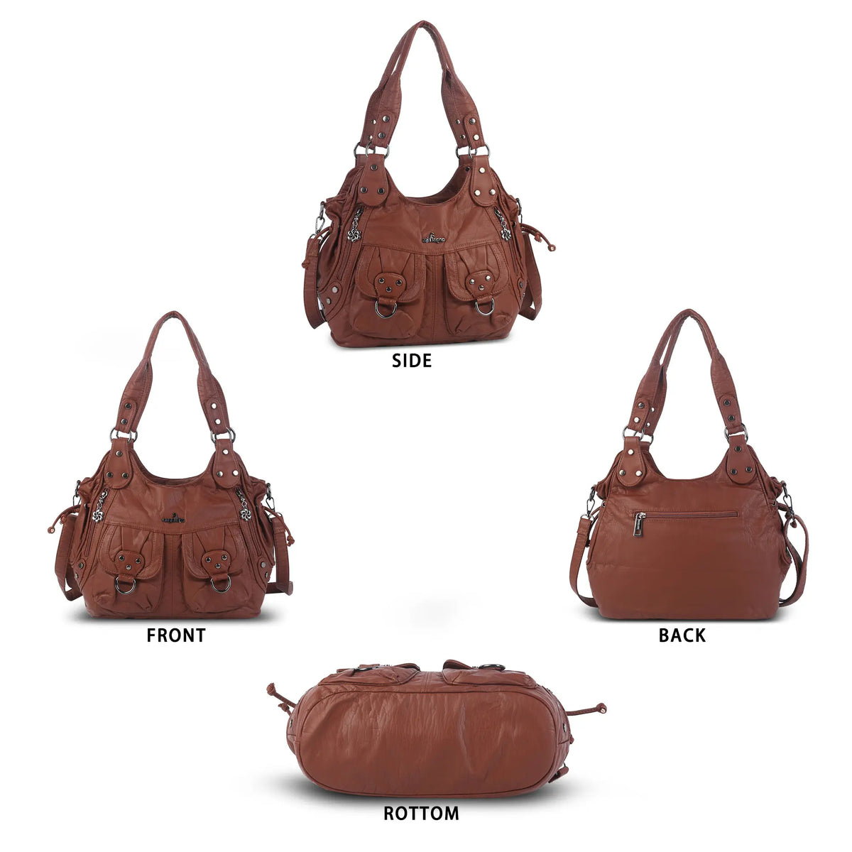 Vintage Wide-Strap Hobo Shoulder Bag