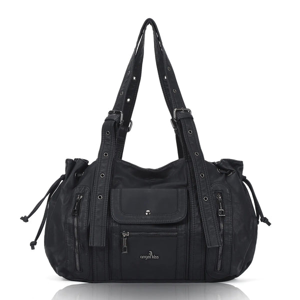 Vintage Multi-Pocket Bowling Shoulder Bag