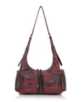 Shoulder Bag – Vintage Crescent with Flower Zip Charms