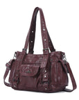 Utility-Inspired Multi-Pocket PU Tote Bag