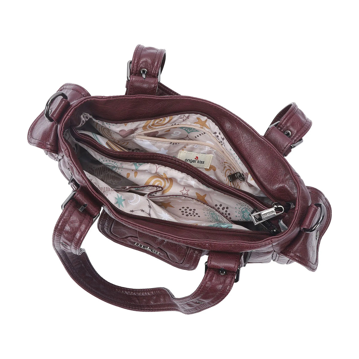 Utility-Inspired Multi-Pocket PU Tote Bag